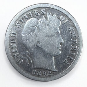 ESTADOS UNIDOS 1 DIME 1892 (1O CENTAVOS) BARBER PLATA .900