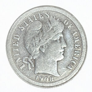 ESTADOS UNIDOS 1 DIME 1908 (1O CENTAVOS) BARBER PLATA .900
