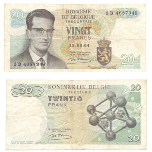 BELGICA 20 FRANCOS 1964 #138 Balduino I (2024070381)