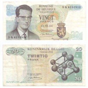 BELGICA 20 FRANCOS 1964 #138 Balduino I (2024070382)